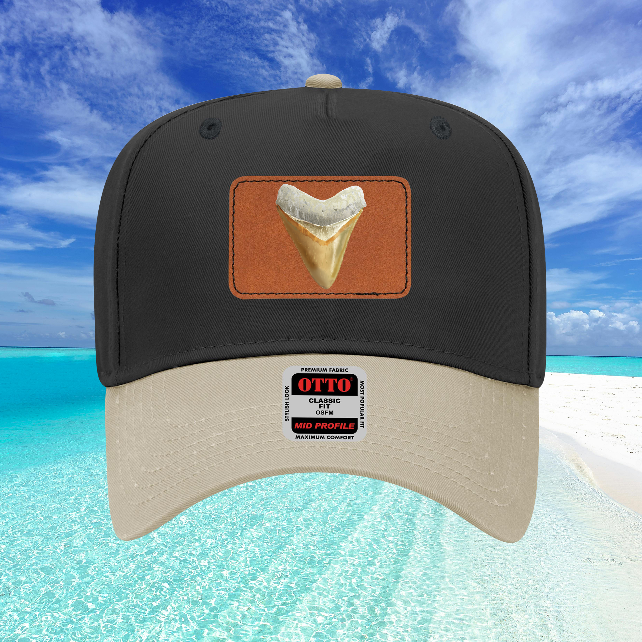Shark Tooth Leather Patch Baseball Cap