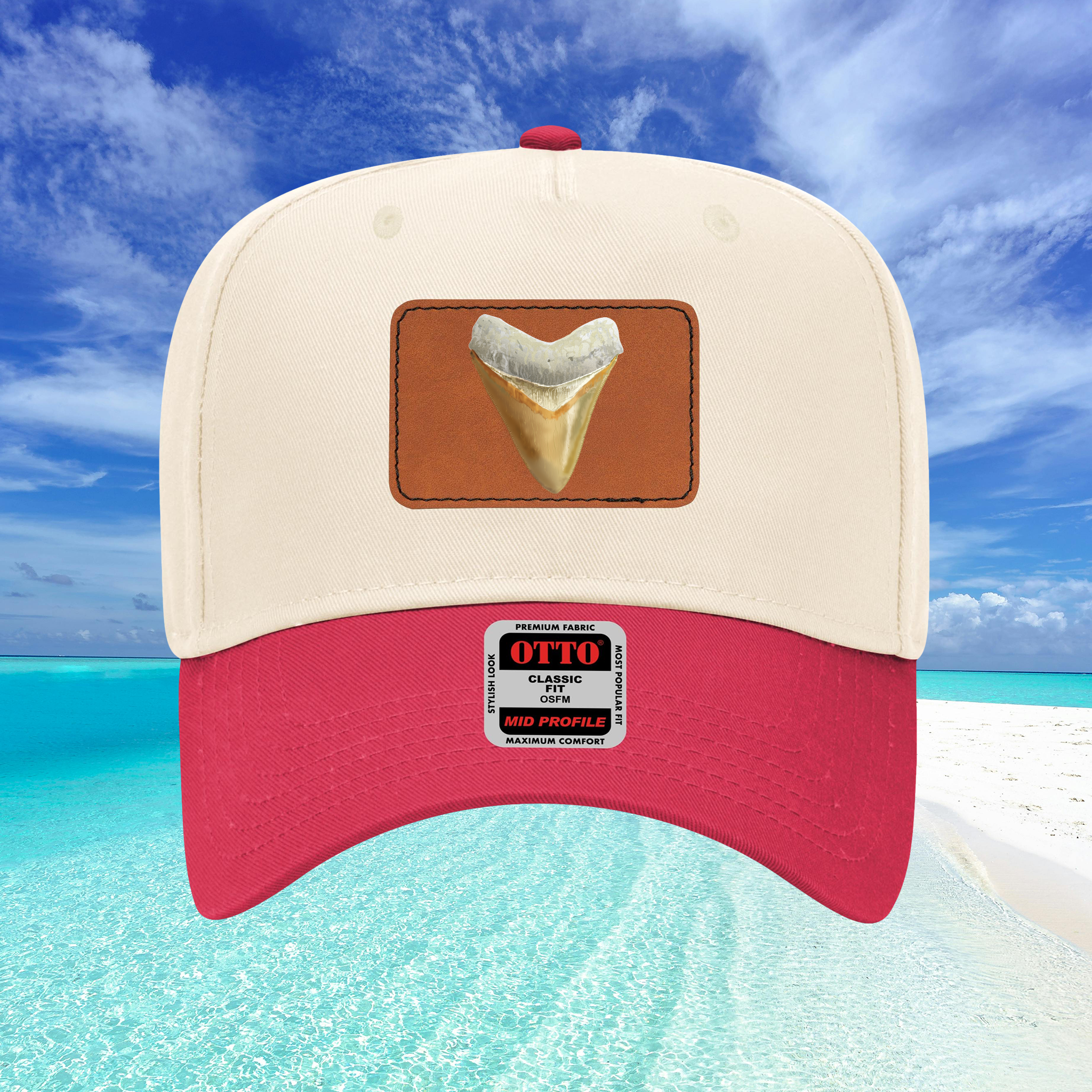 Shark Tooth Leather Patch Baseball Cap