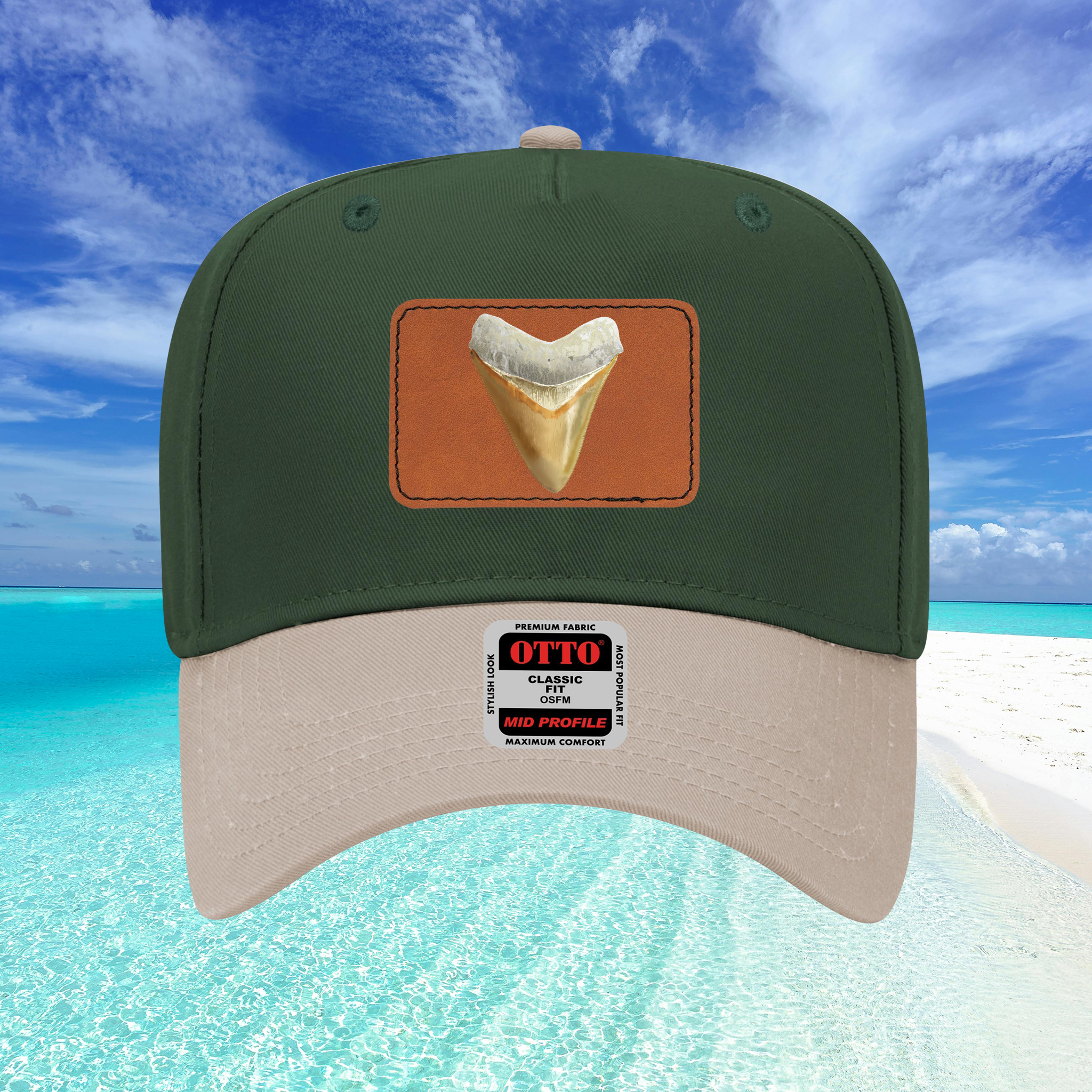 Shark Tooth Leather Patch Baseball Cap