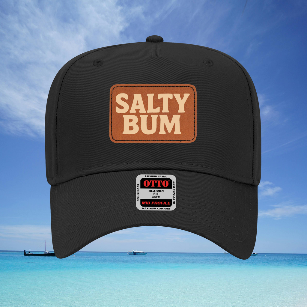 Salty Bum Leather Patch Baseball Cap