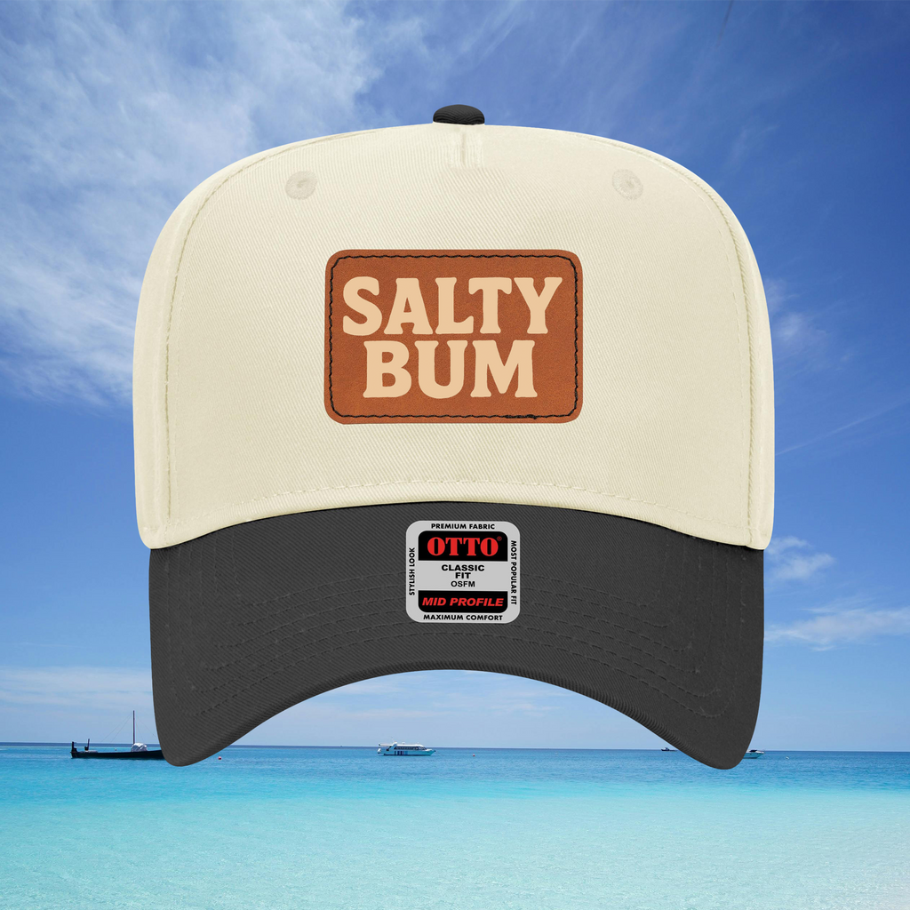 Salty Bum Leather Patch Baseball Cap