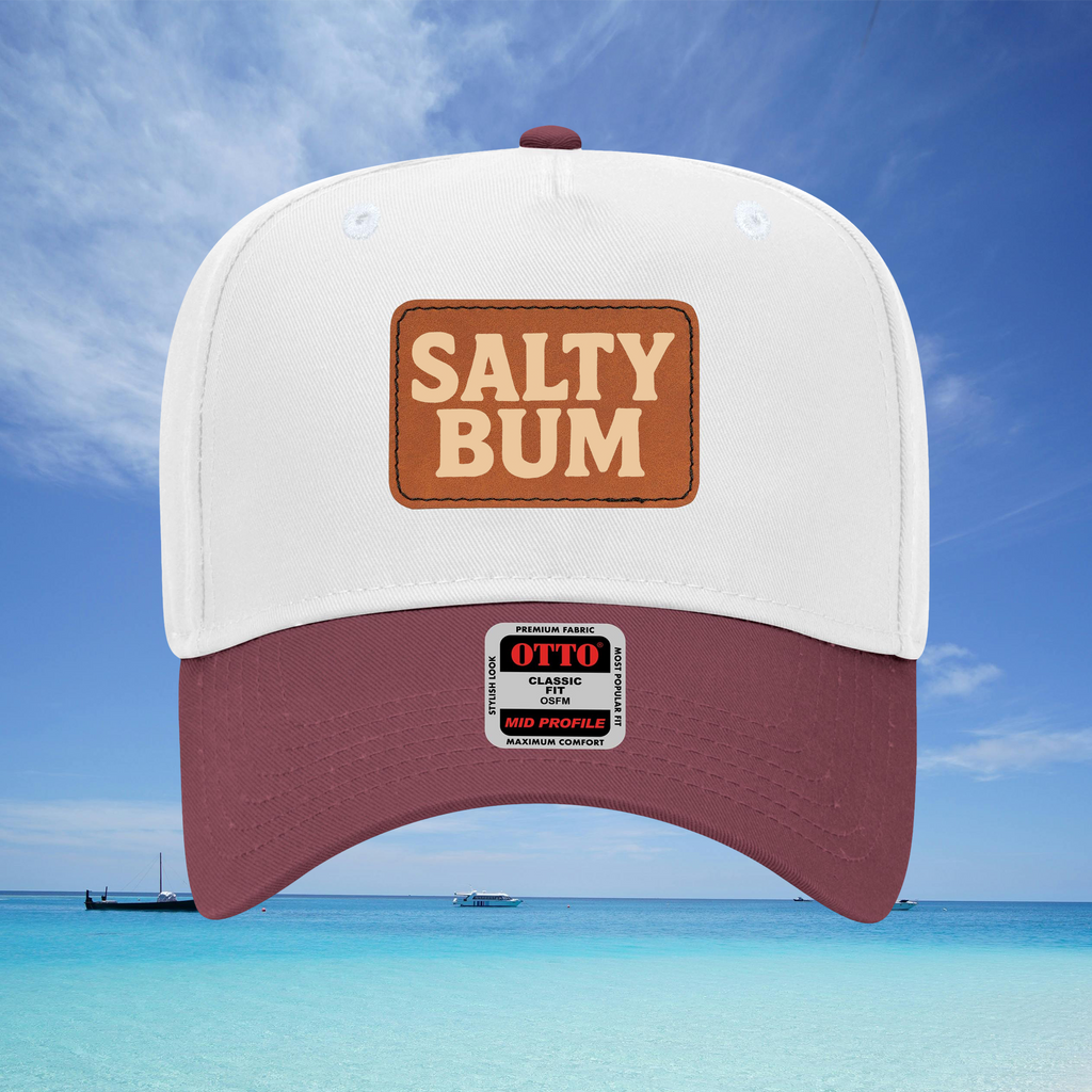 Salty Bum Leather Patch Baseball Cap
