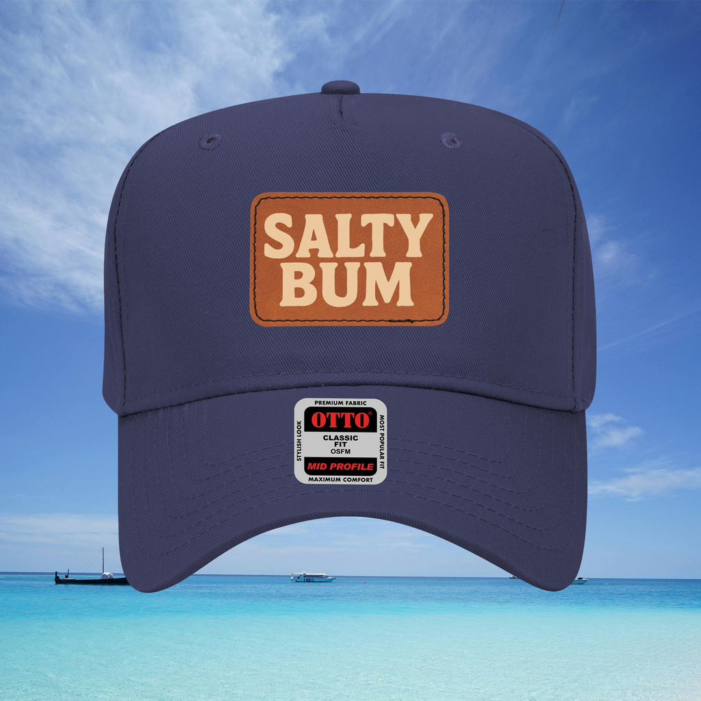 Salty Bum Leather Patch Baseball Cap