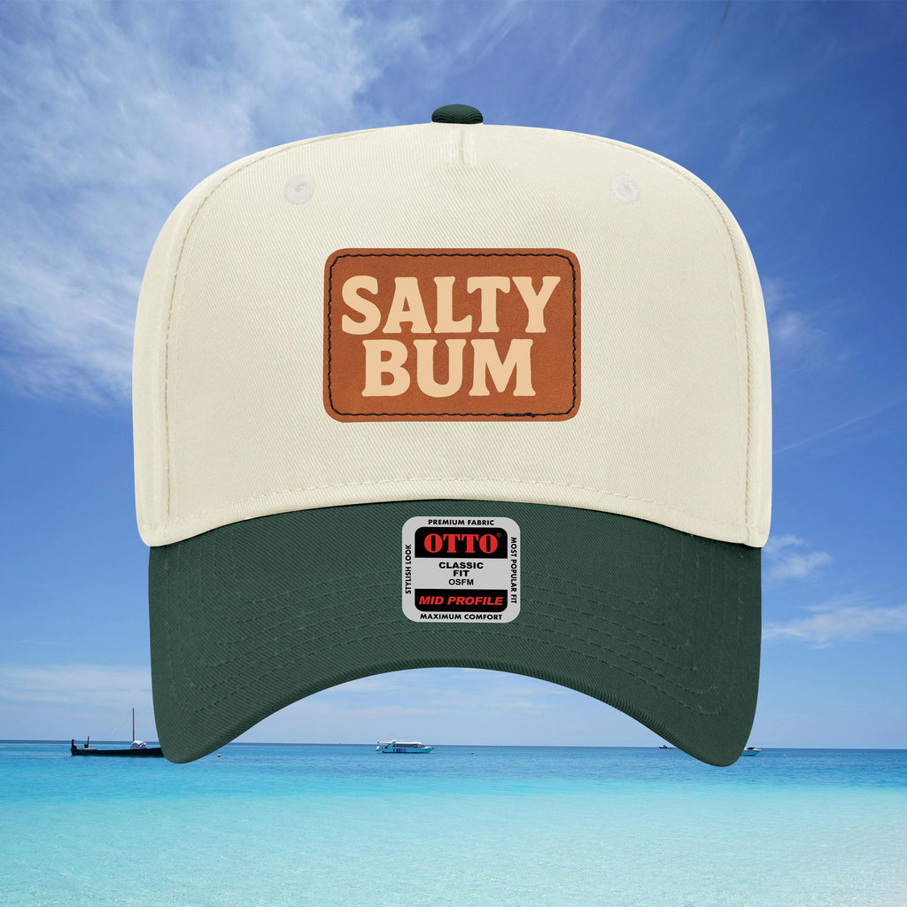 Salty Bum Leather Patch Baseball Cap