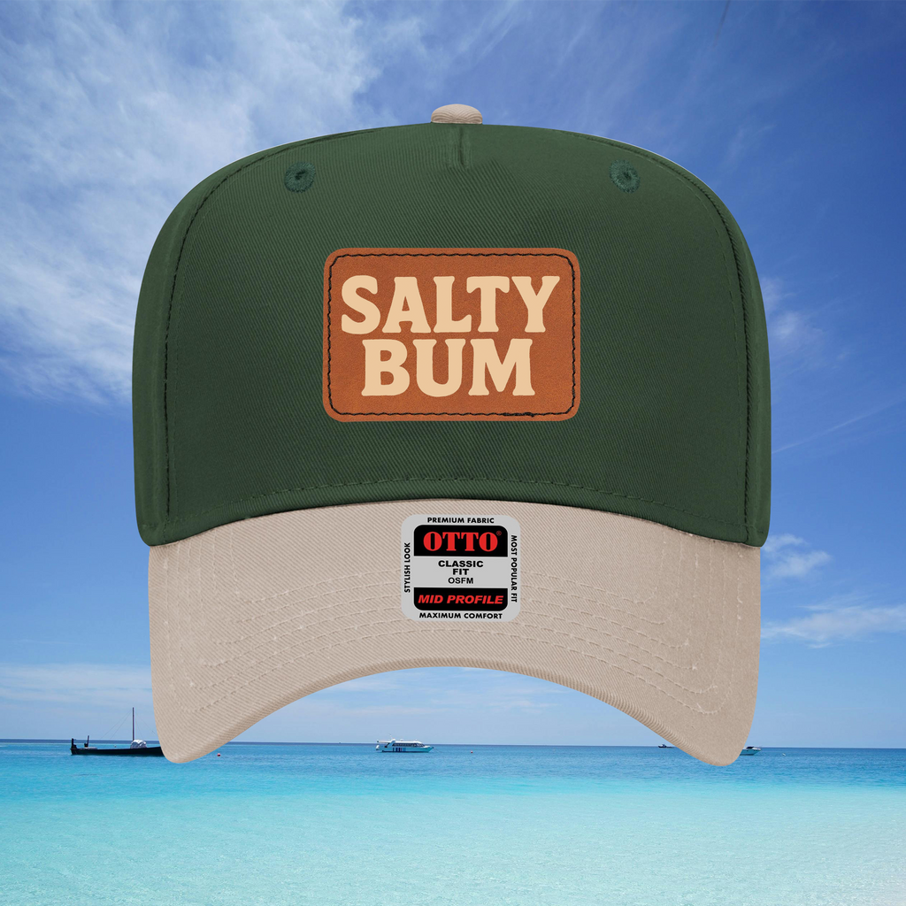 Salty Bum Leather Patch Baseball Cap