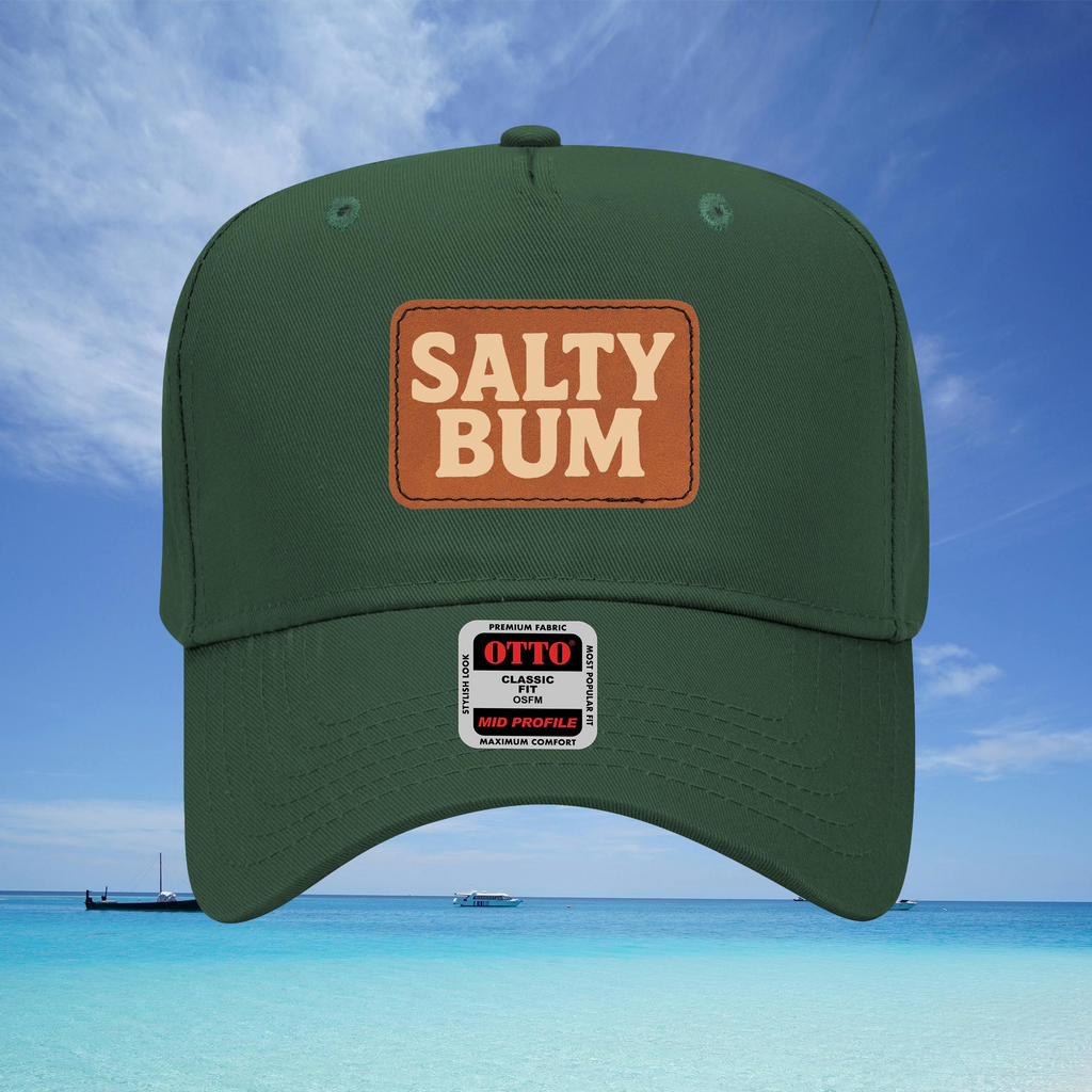 Salty Bum Leather Patch Baseball Cap