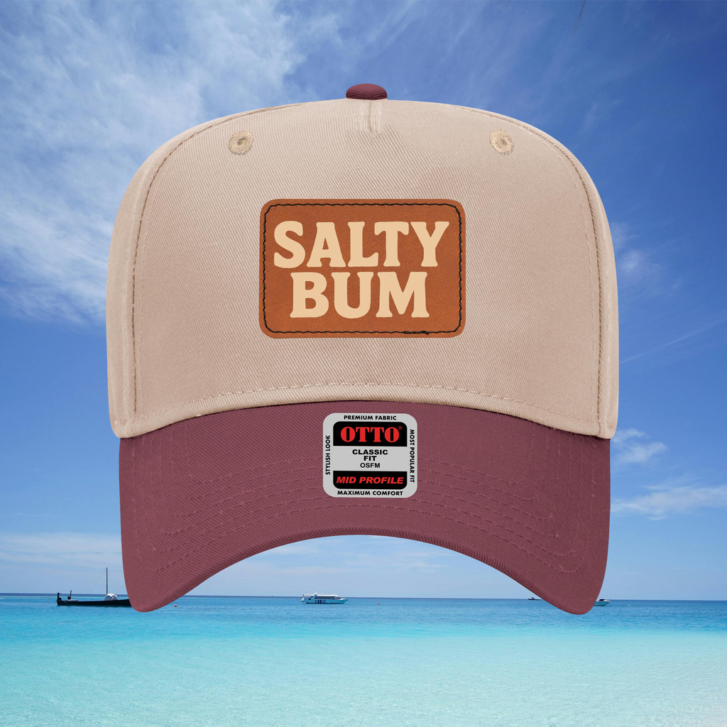 Salty Bum Leather Patch Baseball Cap