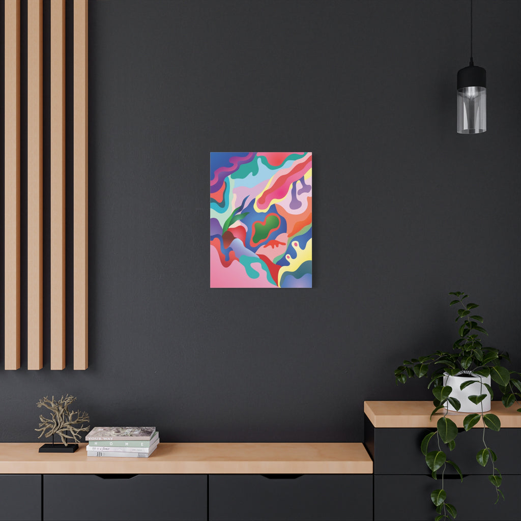 Pink Coral Abstract Canvas Print