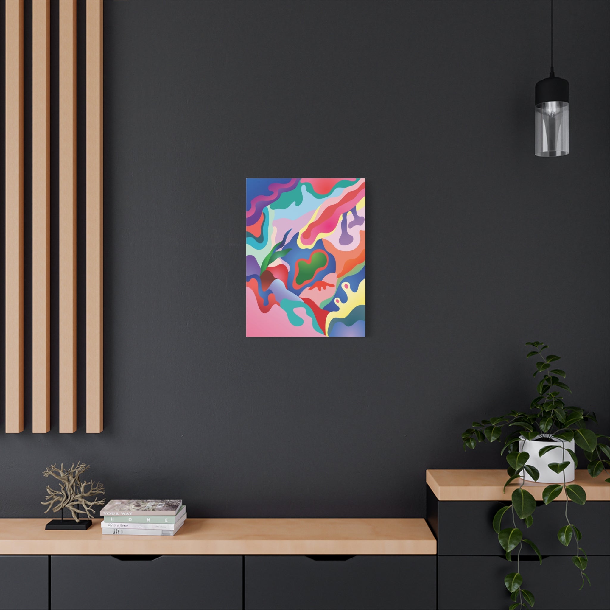 Pink Coral Abstract Canvas Print