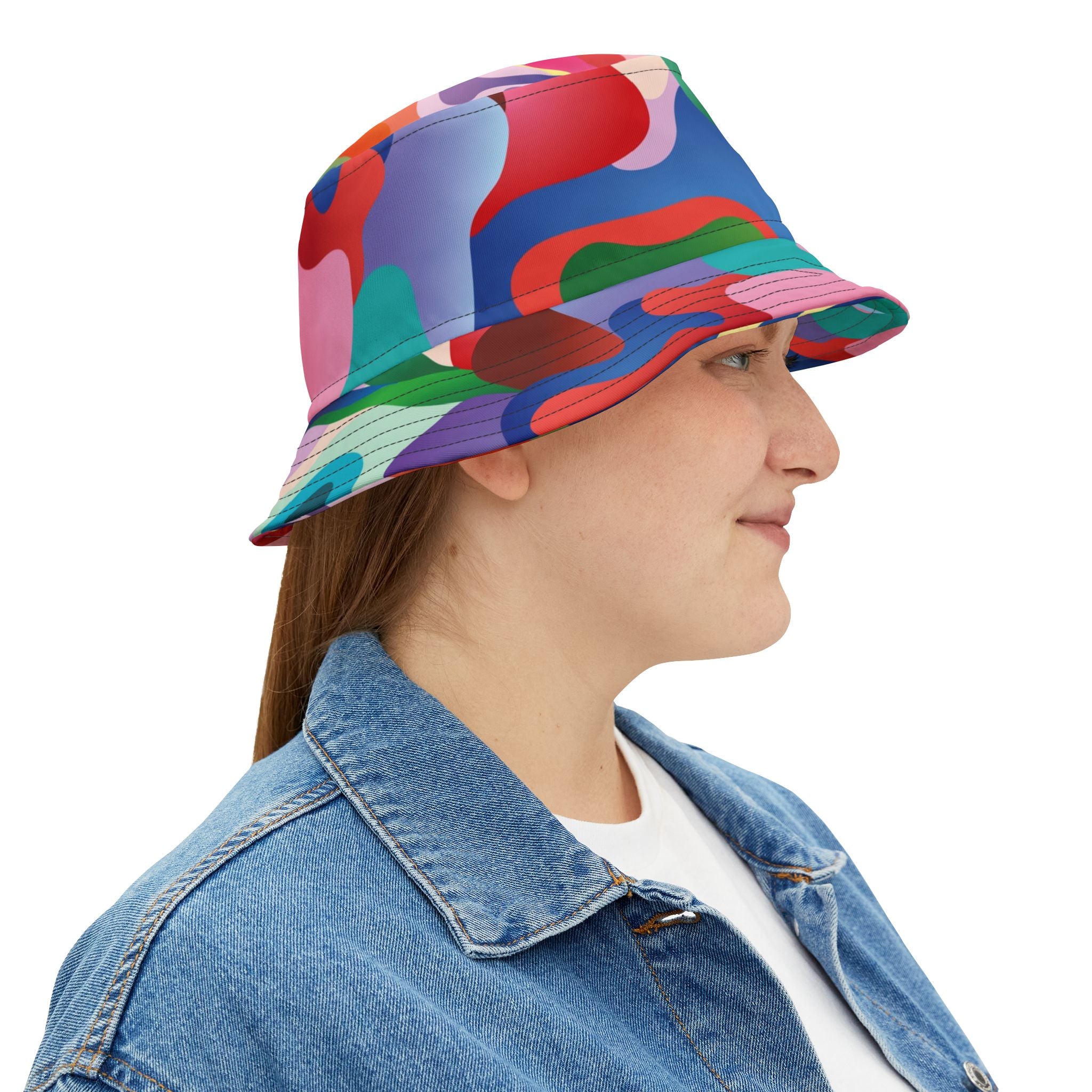 Pink Coral Abstract Bucket Hat
