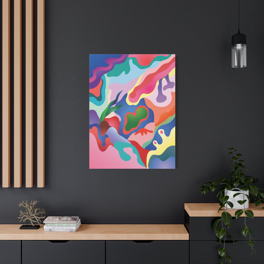 Pink Coral Abstract Canvas Print