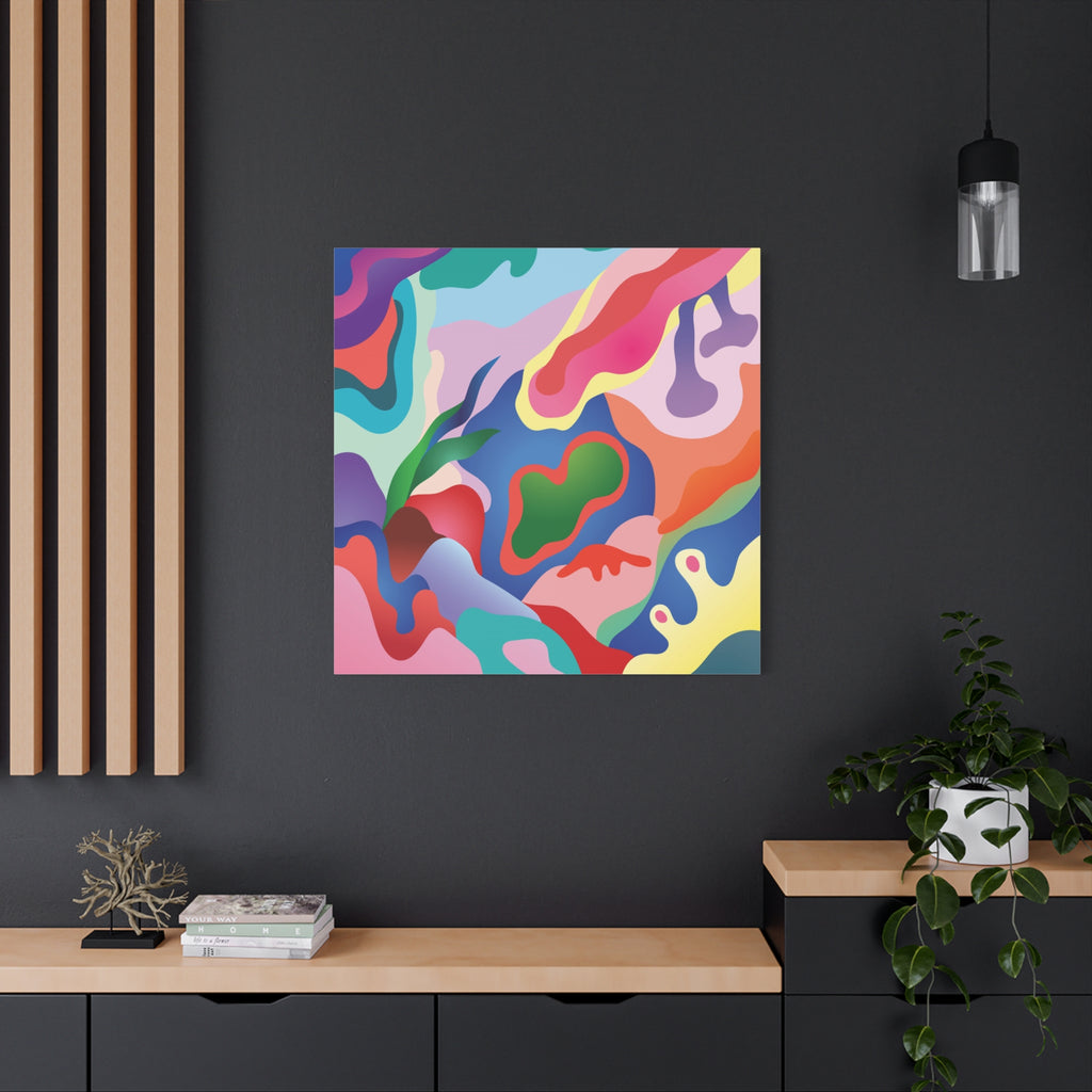 Pink Coral Abstract Canvas Print