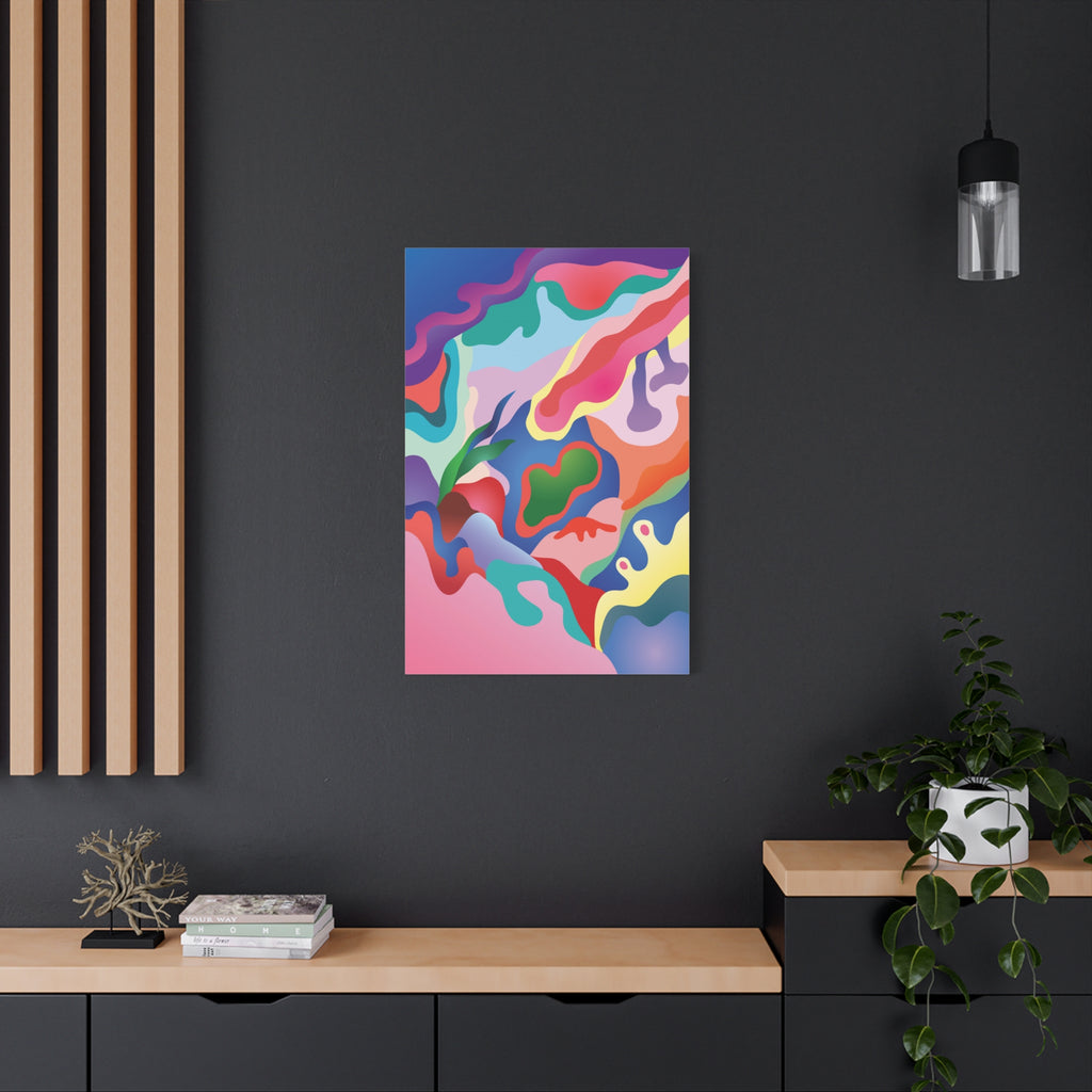 Pink Coral Abstract Canvas Print