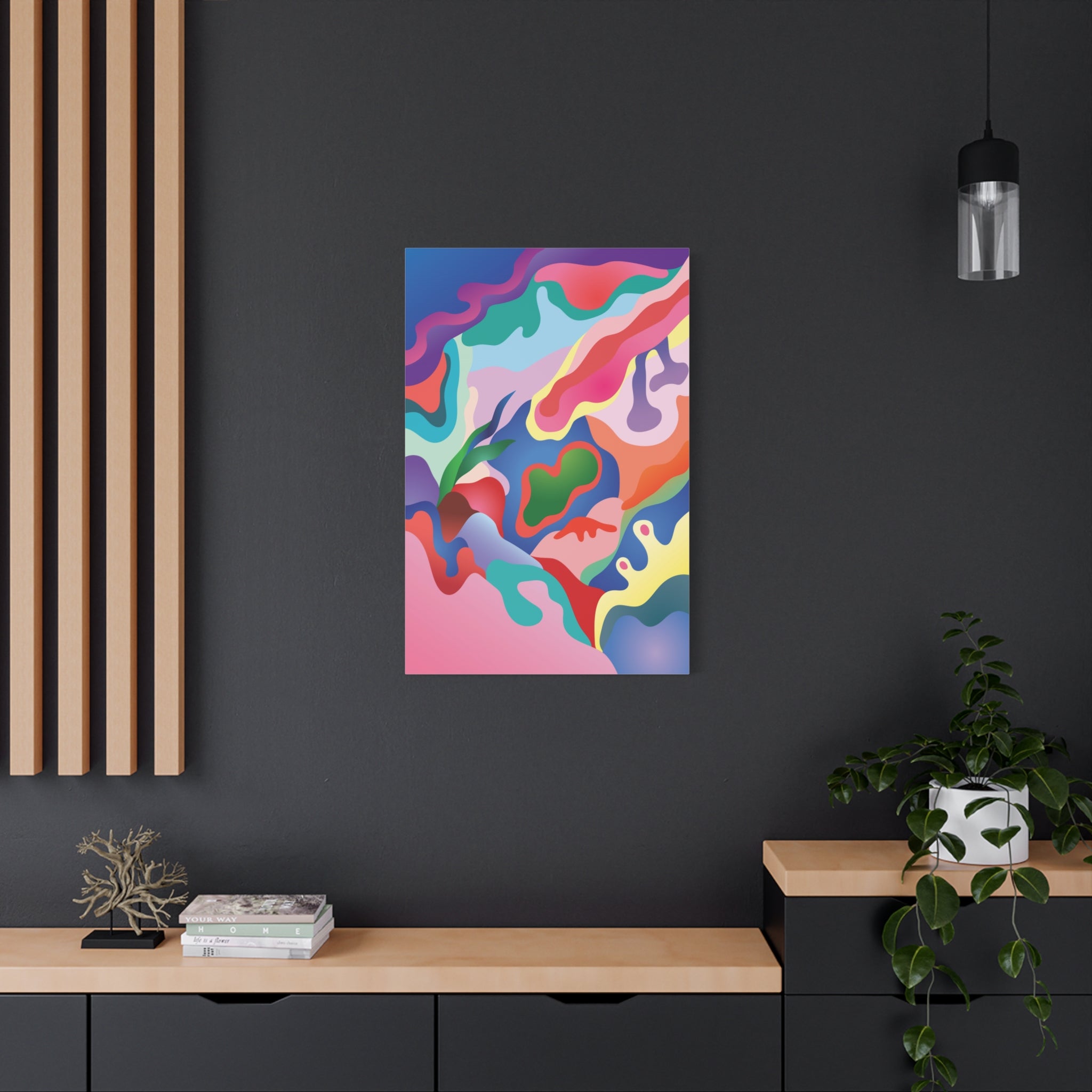 Pink Coral Abstract Canvas Print