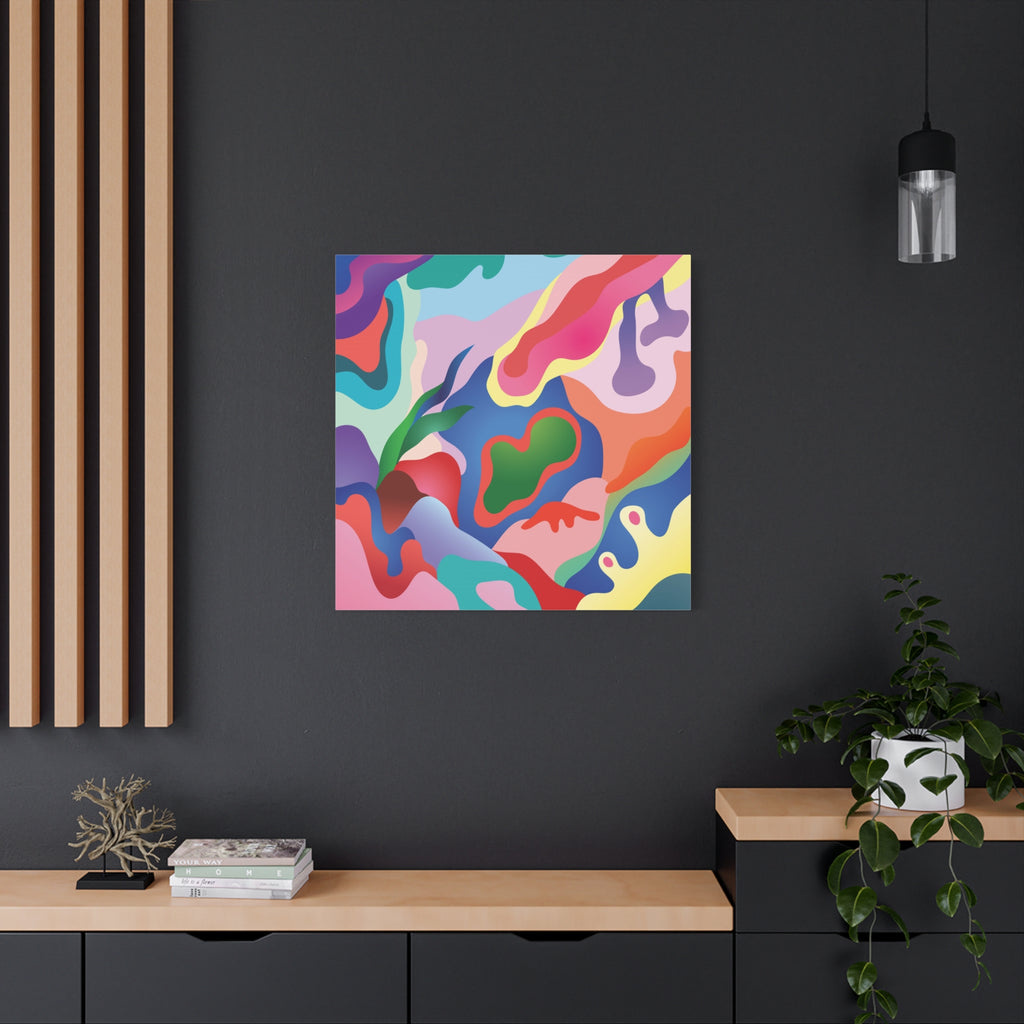 Pink Coral Abstract Canvas Print